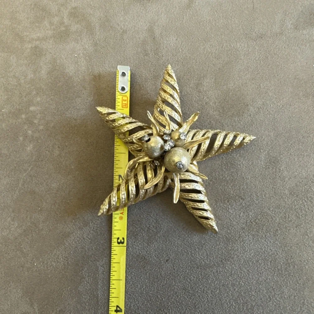 Coro Craft Vintage Gold Tone Large Starfish Star Brooch EUC Large